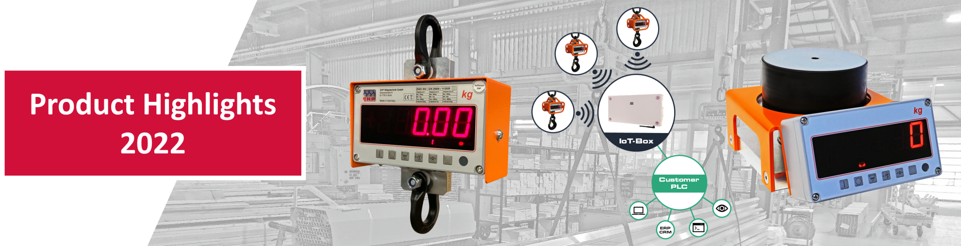 New weighing products: IoT-Box, EWO hanging scale, CS dynamometer and mobile scale MWS